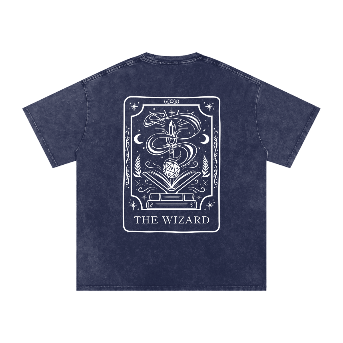 Wizard Tarot Card Snow Wash Cotton Shirt | TTRPG Character Class Tee