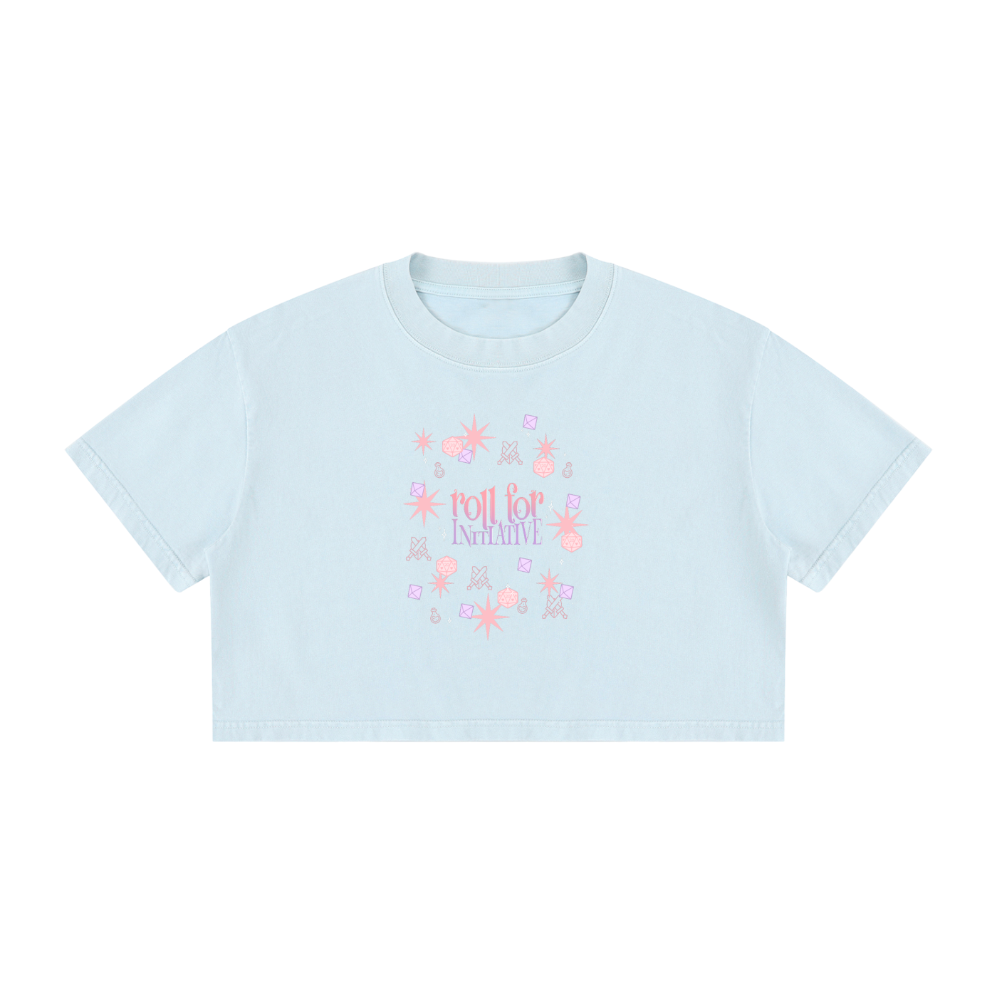 Roll for Initiative Women’s Cropped Tee | Cute D20 RPG Crop Top | Fantasy Gamer Shirt