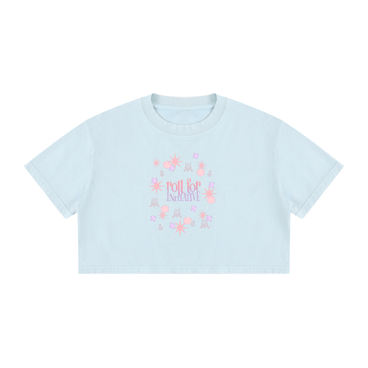 Roll for Initiative Women’s Cropped Tee | Cute D20 RPG Crop Top | Fantasy Gamer Shirt