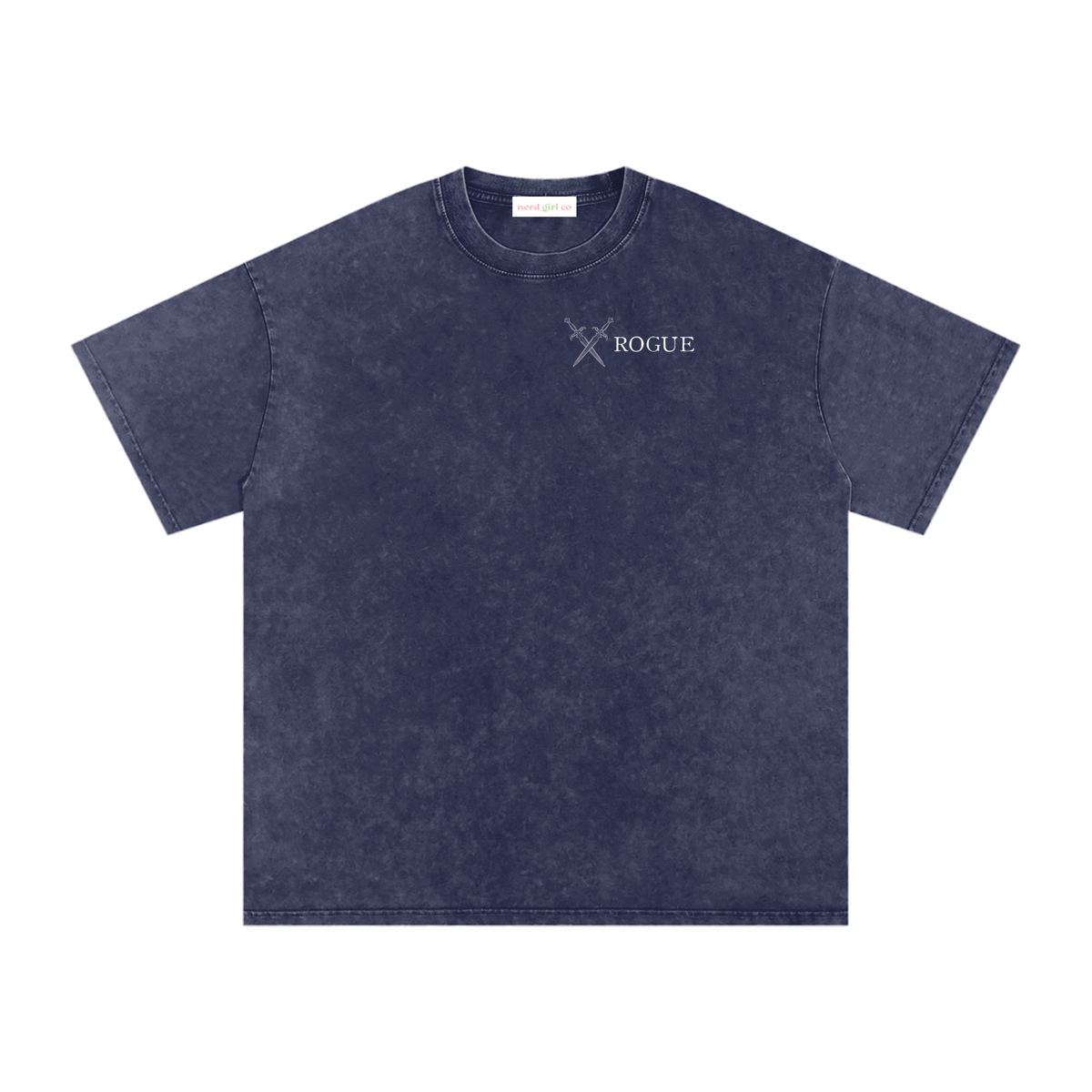 Rogue Tarot Card Snow Wash Cotton Shirt | TTRPG Character Class Tee